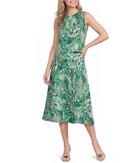 Marella Coordinating Ospite Foliage Printed Linen Skirt