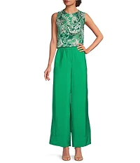 Marella Coordinating Woven Quinto Emerald Printed Linen Sleeveless Canvas Top