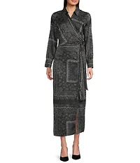 Marella Cora Point Collar Long Sleeve Sheath Maxi Dress