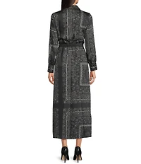 Marella Cora Point Collar Long Sleeve Sheath Maxi Dress