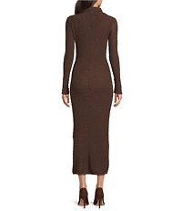Marella Edda Tex Jersey Knit Point Collar Long Sleeve Maxi Bodycon Dress