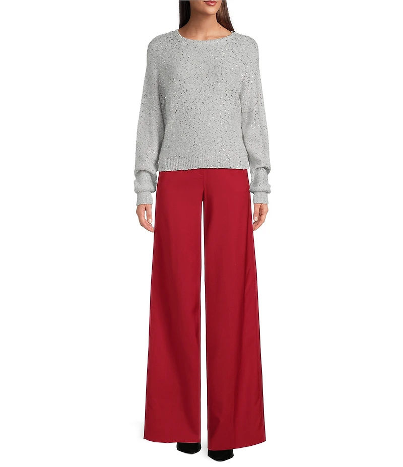 Marella Effige Crew Neck Long Sleeve Sequin Sweater