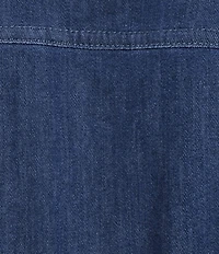 Marella Fagotto Denim Point Collar Short Sleeve Midi Dress