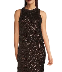 Marella Filly Coordinating Sequin Crew Neck Sleeveless Top