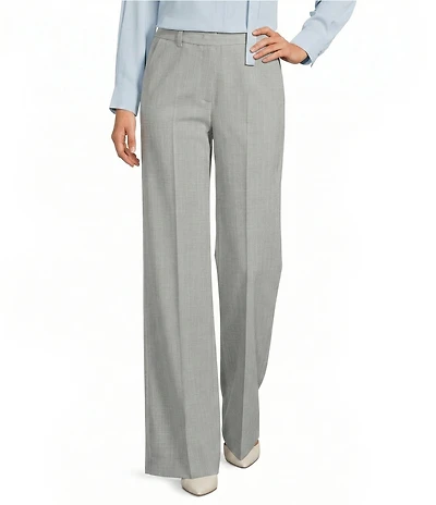 Marella Giunchi Stretch Canvas Straight Leg Trouser Pants