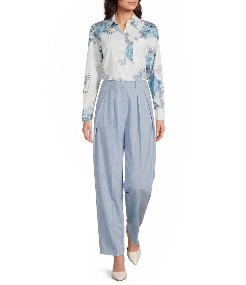 Marella Grege Light Blue Pleated Trouser Pants