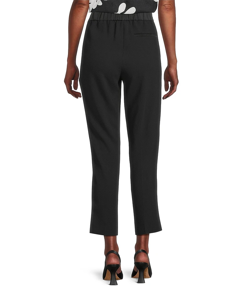 Marella Izabel Crepe Satin Straight Fit Pressed Pleat Ankle Pants