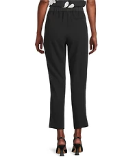 Marella Izabel Crepe Satin Straight Fit Pressed Pleat Ankle Pants