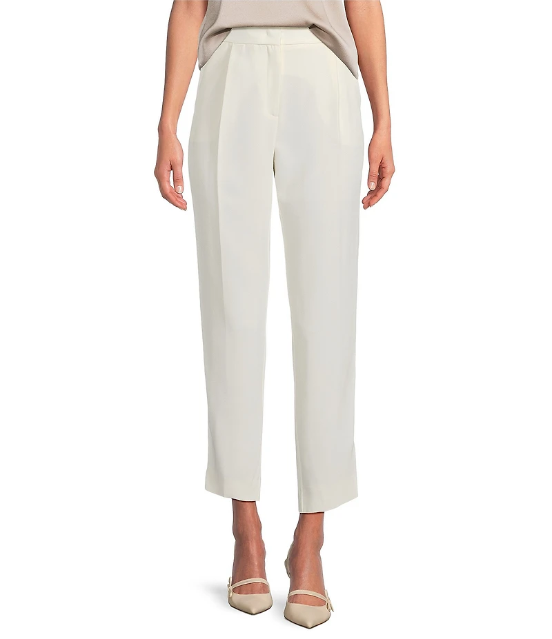 Marella Izabel Crepe Satin Straight Fit Pressed Pleat Ankle Pants