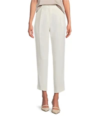 Marella Izabel Crepe Satin Straight Fit Pressed Pleat Ankle Pants