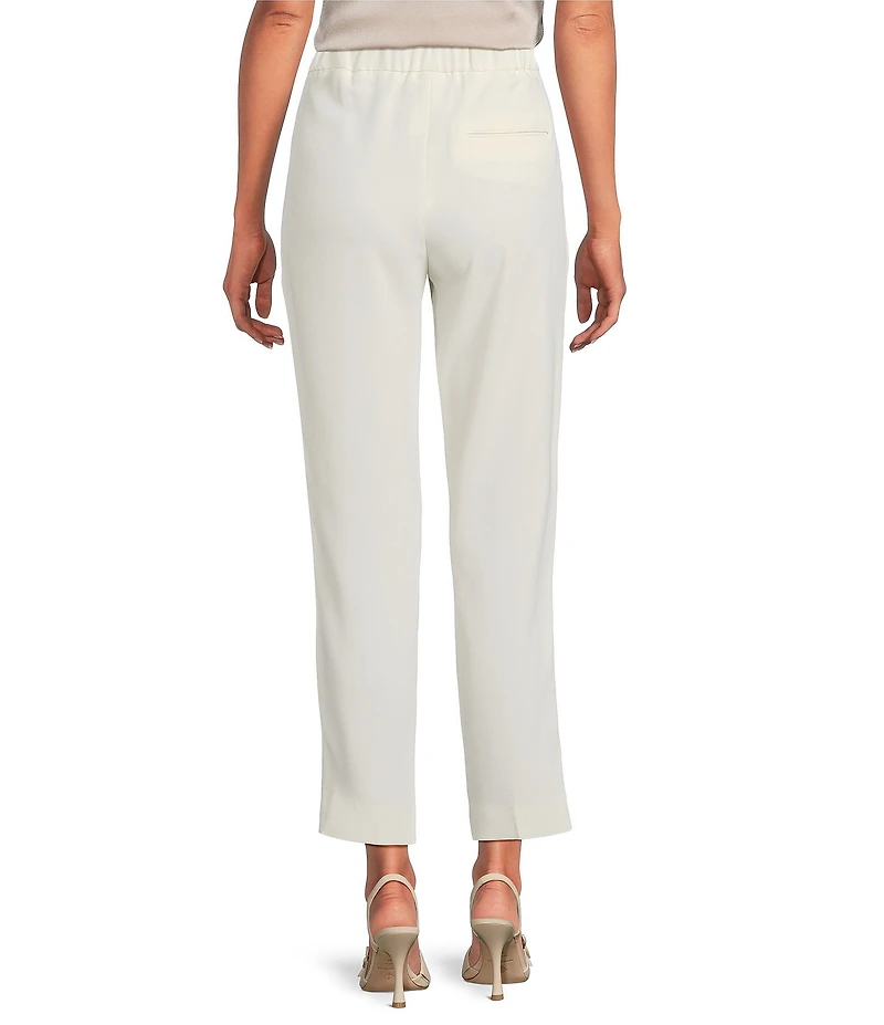 Marella Izabel Crepe Satin Straight Fit Pressed Pleat Ankle Pants