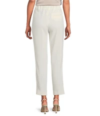 Marella Izabel Crepe Satin Straight Fit Pressed Pleat Ankle Pants