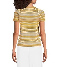 Marella Knit Mllgirello Stripe Short Sleeve Lurex Embellished T-Shirt