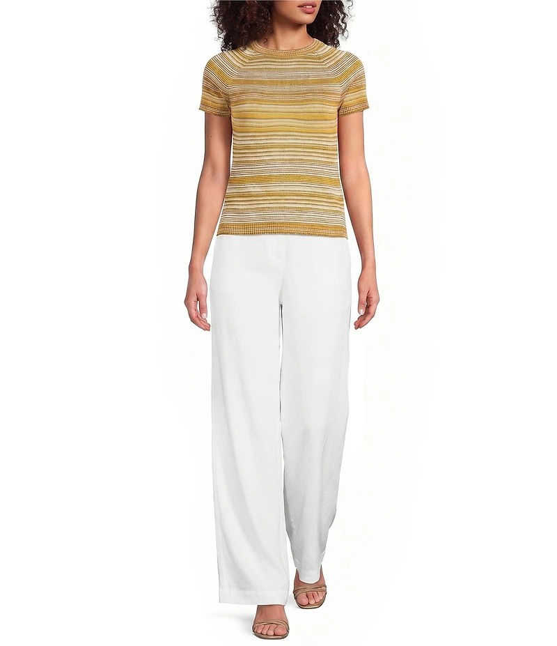 Marella Knit Mllgirello Stripe Short Sleeve Lurex Embellished T-Shirt