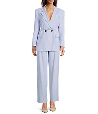 Marella Manisa Stretch Twill Notch Lapel Collar Long Sleeve Double Breasted Belted Coordinating Jacket