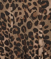 Marella Mecene Tulle Jersey Animal Print Long Sleeve Fit-And-Flare Dress