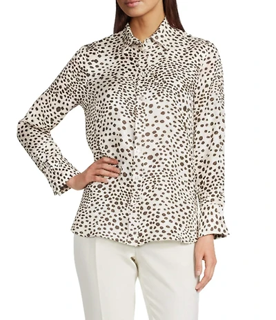 Marella Millsalve Dot Point Collar Satin Long Sleeve Blouse