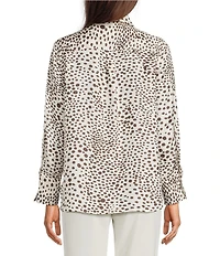 Marella Millsalve Dot Point Collar Satin Long Sleeve Blouse