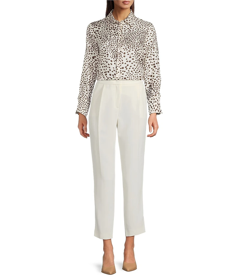 Marella Millsalve Dot Point Collar Satin Long Sleeve Blouse