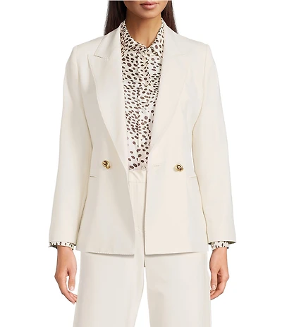Marella Milltropico Notch Lapel Long Sleeve Button Blazer