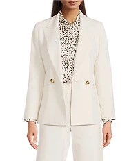 Marella Milltropico Notch Lapel Long Sleeve Button Blazer