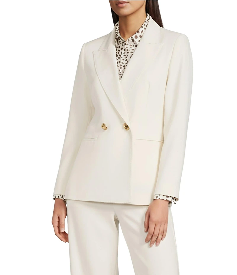 Marella Milltropico Notch Lapel Long Sleeve Button Blazer