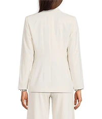 Marella Milltropico Notch Lapel Long Sleeve Button Blazer