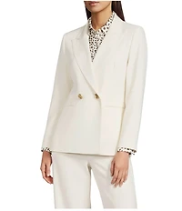 Marella Milltropico Notch Lapel Long Sleeve Button Blazer