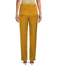 Marella Mllagenda Linen Blend Straight Leg Flat Front Trousers Pants