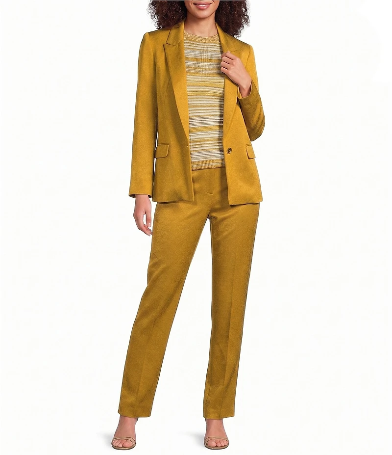 Marella Mllagenda Linen Blend Straight Leg Flat Front Trousers Pants