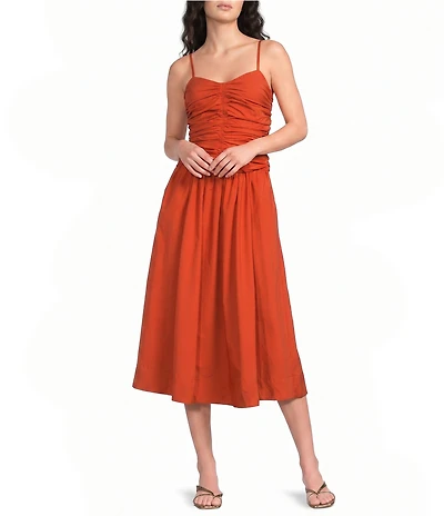 Marella Mllbagagli Rouched Poplin Midi Dress