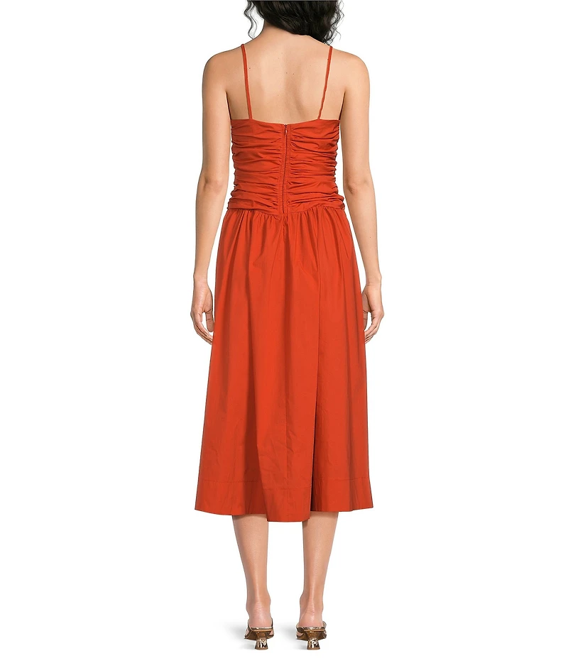 Marella Mllbagagli Rouched Poplin Midi Dress