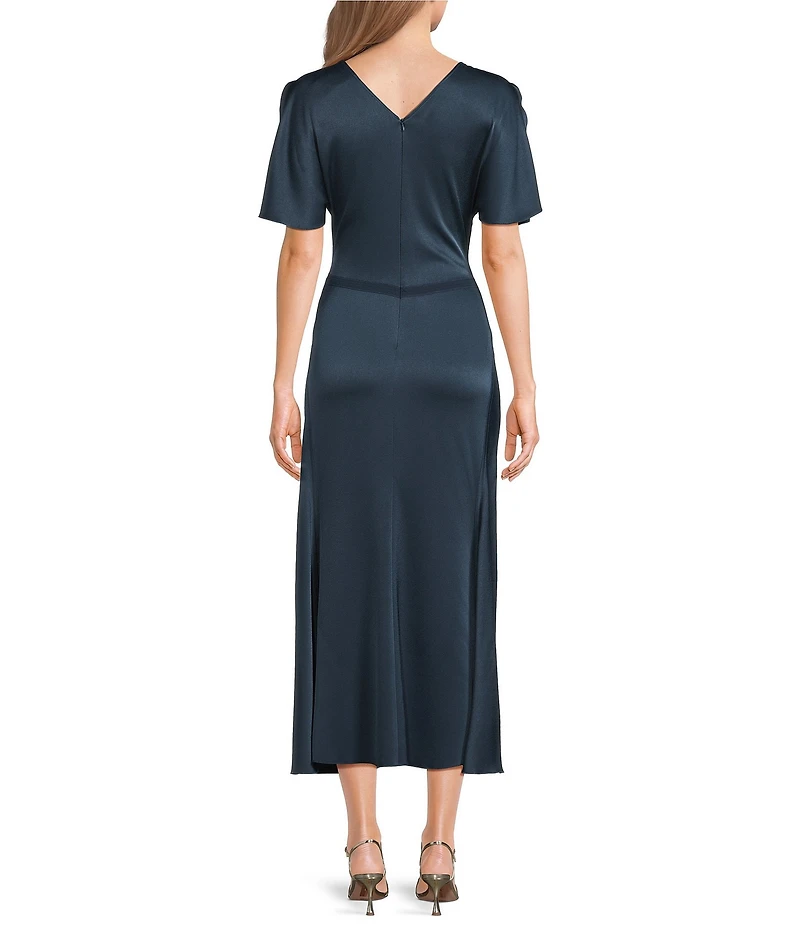 Marella Mlldama Satin Short Sleeve Midi Dress