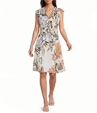 Marella Mllfilo Tie Waist Poplin Wrap Mini Dress