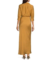 Marella Mllmagenta 3/4 Sleeve A-Line Maxi Dress