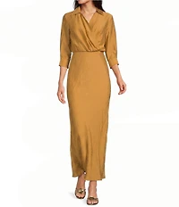 Marella Mllmagenta 3/4 Sleeve A-Line Maxi Dress