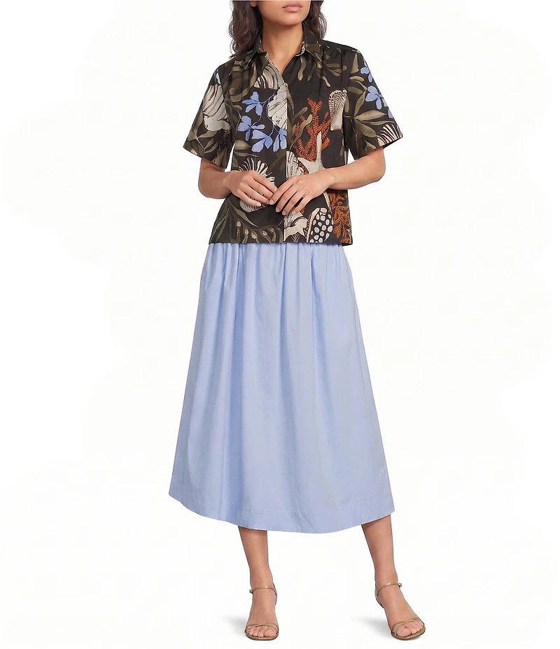 Marella Mllmemore Pull-On Poplin Midi Skirt