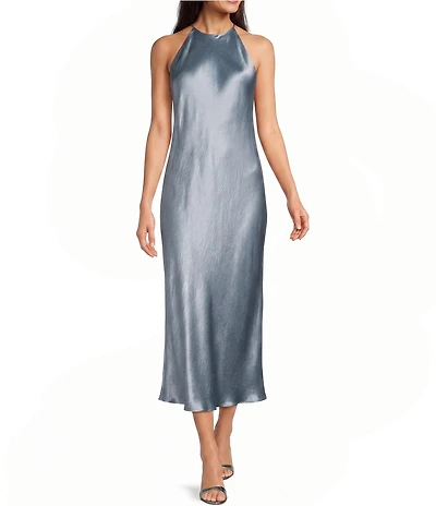 Marella Mllorigine Sleeveless Halter Neck Silk Slip Midi Dress