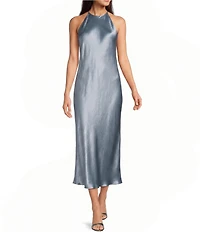 Marella Mllorigine Sleeveless Halter Neck Silk Slip Midi Dress