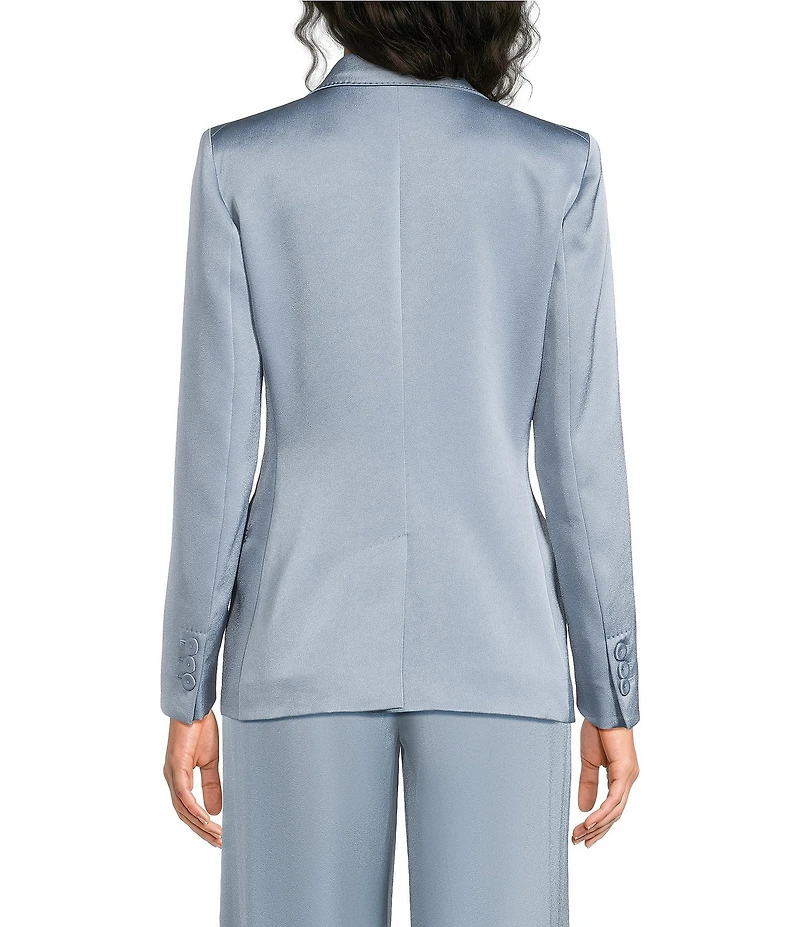Marella Mllzimino Notch Lapel Collar Long Sleeve Single Button Blazer