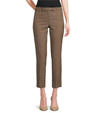 Marella Opaco Wool Blend Plaid Camel Pressed Pleated Straight Leg Pants