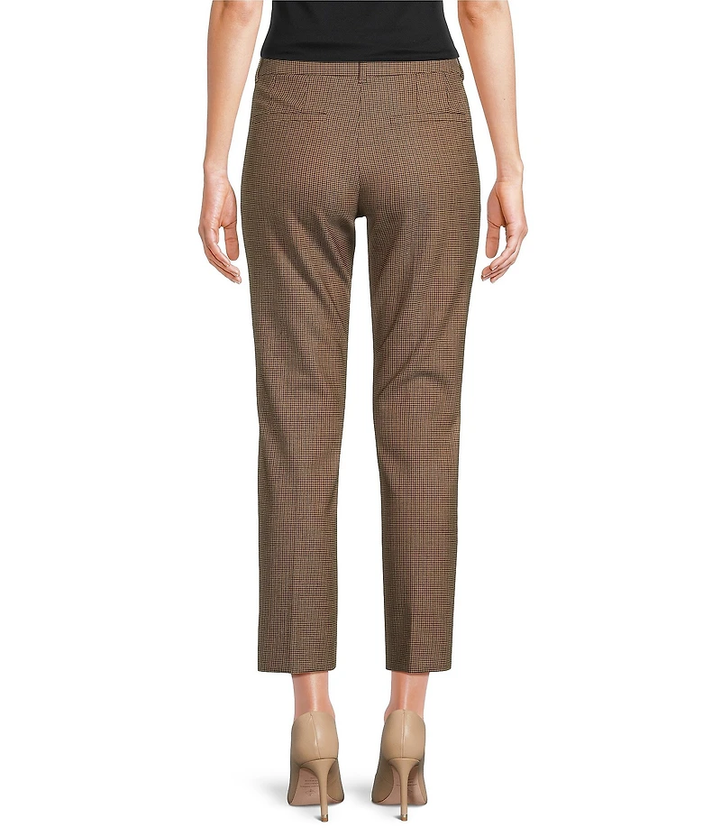 Marella Opaco Wool Blend Plaid Camel Pressed Pleated Straight Leg Pants