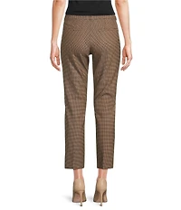 Marella Opaco Wool Blend Plaid Camel Pressed Pleated Straight Leg Pants