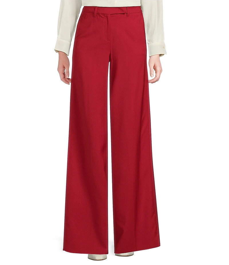 Marella Paese Red Wool Straight Leg Pants