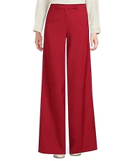 Marella Paese Red Wool Straight Leg Pants