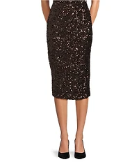 Marella Rennes Coordinating Brown Sequin Pencil Skirt