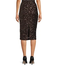 Marella Rennes Coordinating Brown Sequin Pencil Skirt
