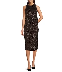 Marella Rennes Coordinating Brown Sequin Pencil Skirt