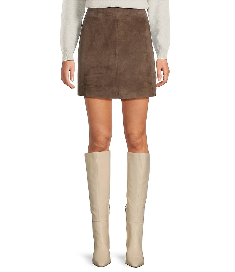 Marella Rise Brown Suede Mini Pencil Skirt