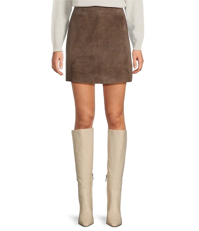 Marella Rise Brown Suede Mini Pencil Skirt